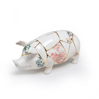 Spardose KINTSUGI PIGGY weiß, gold der Marke Seletti
