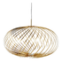 Skulpturale Spring Medium Pendelleuchte von Tom Dixon aus poliertem Messing mit flexibler, expandierbarer Form und LED Beleuchtung im modernen Raum