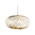 Spring Small Expandable Pendelleuchte von Tom Dixon aus poliertem Messing, kompakte Form mit flexibler Edelstahlstruktur und LED Licht