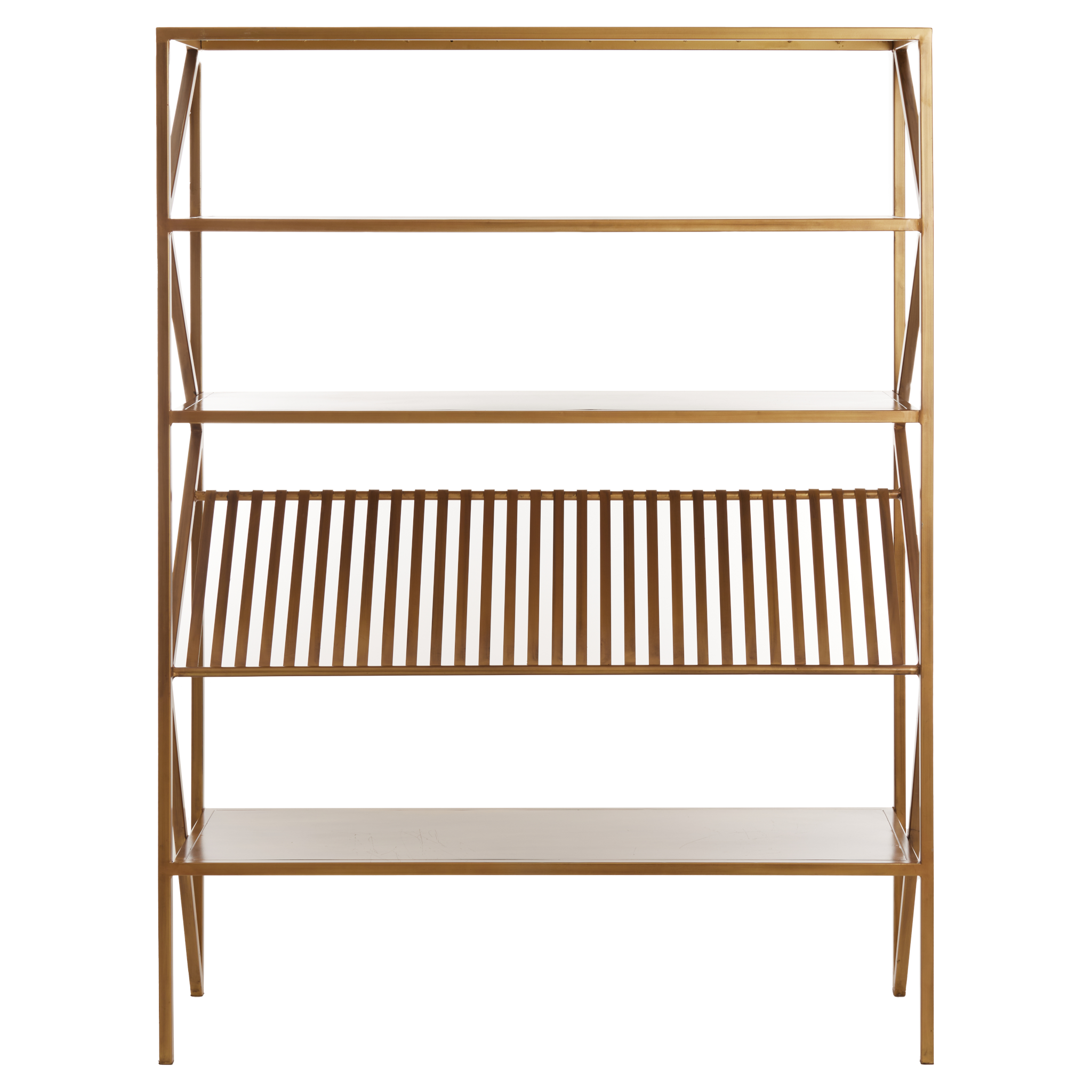 Hochwertiges Standregal "Ezra" in Antik Bronze, Design von Light &amp; Living.