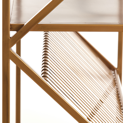 "Ezra" Regal in Antik Bronze – Stilvolle Aufbewahrungslösung.