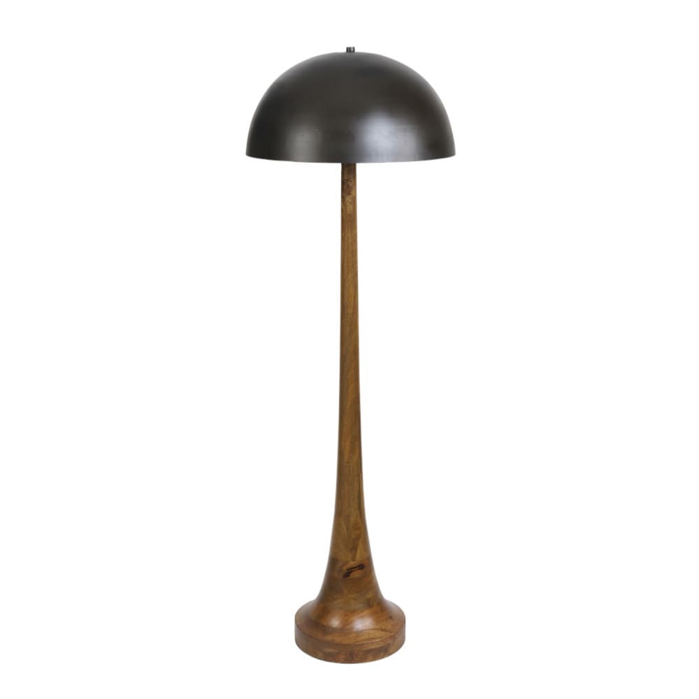 Stehleuchte JOVANY Mangoholz geölt und schwarz Ø50x155cm
