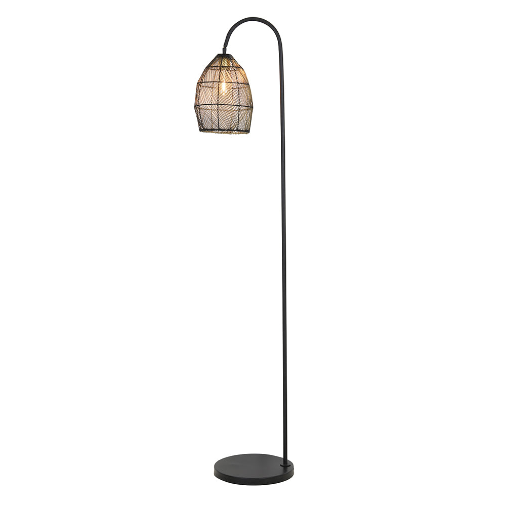 Stehleuchte MEYA in matt schwarz und gold der Marke Light & Living