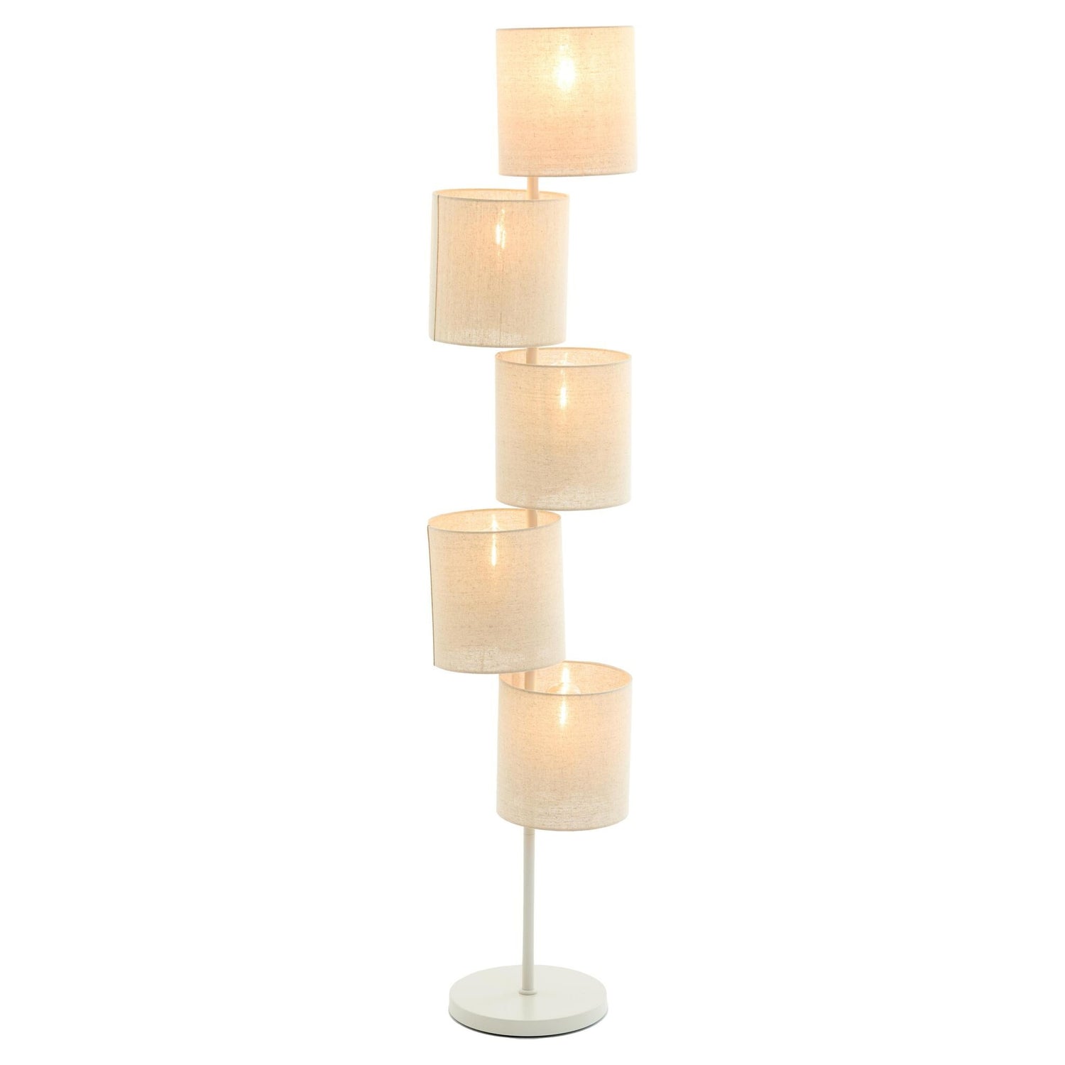 Design-Stehleuchte BENIGNO beige mit runder Formgebung