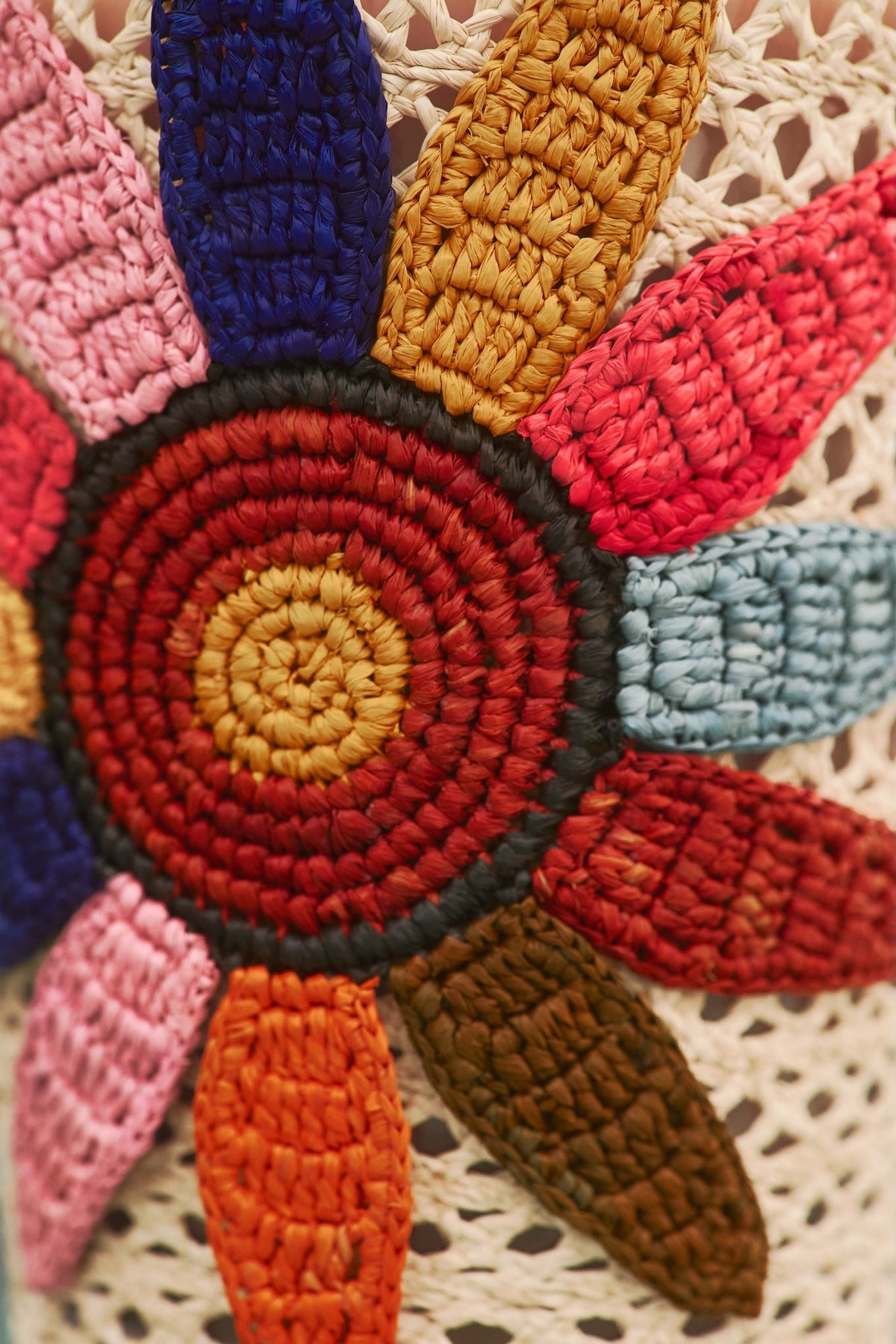 Glas mit handgehäkeltem Raffia - Duftkerze Tournesol von Baobab Collection