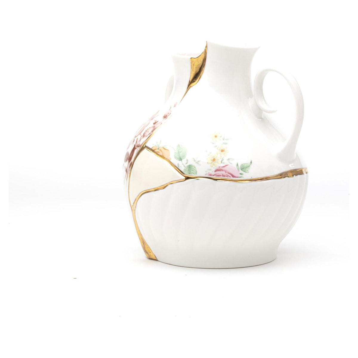 Kintsugi Vase aus Porzellan mit einzigartigen Goldfragmenten
