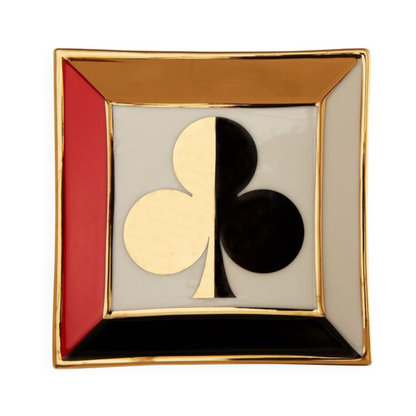 Dealer’s Choice Tablett in Weiß, Rot und Gold.