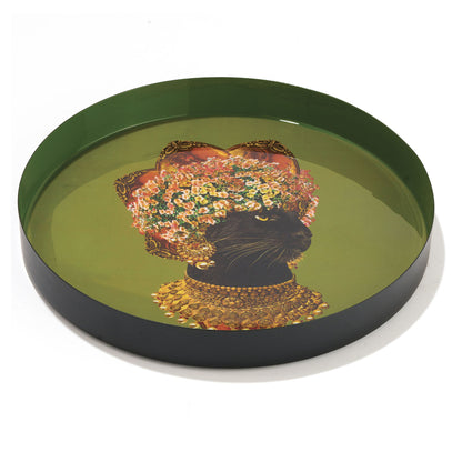 Dekoratives Tablett aus Eisen und Emaille von Gangzai