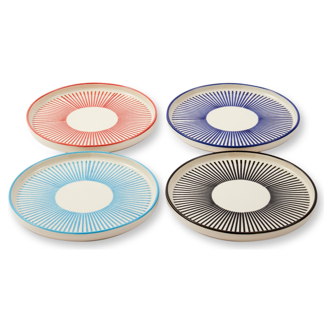 Marine Striped Plates Steingut-Teller gestreift maritim 4er-Set