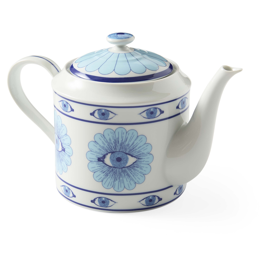 Hochwertige Porzellan-Teekanne mit ikonischem Augenmotiv