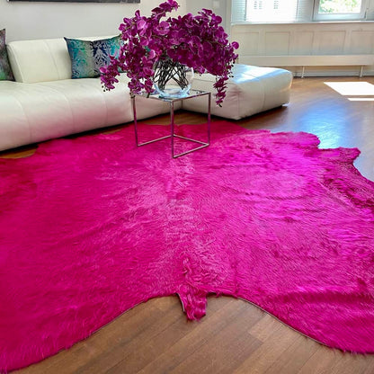 Kuhfell Teppich fuchsia-pink