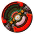 Teppich GLITCH ROUND HALF mit bunten Blumenmuster und Linien 