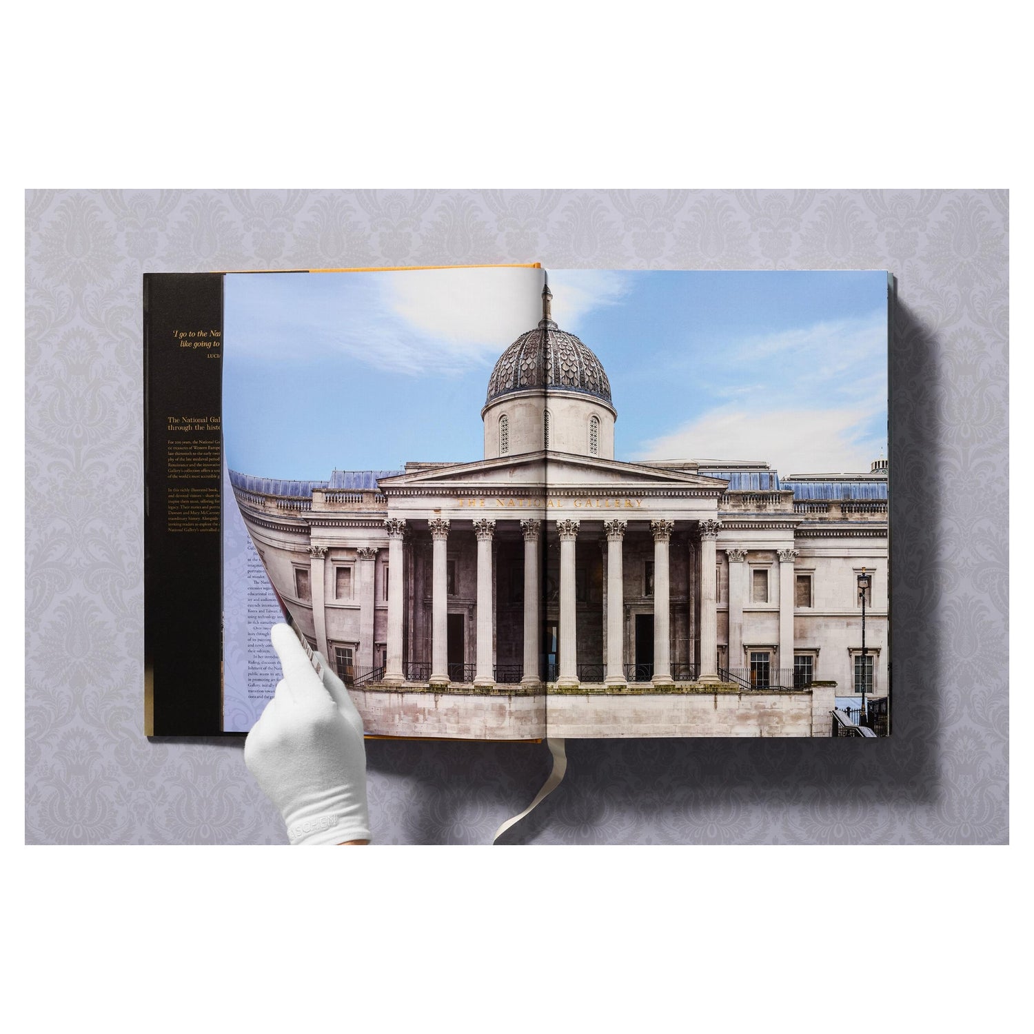 Detailansicht hochwertiger Einband des Bildbandes der National Gallery London

