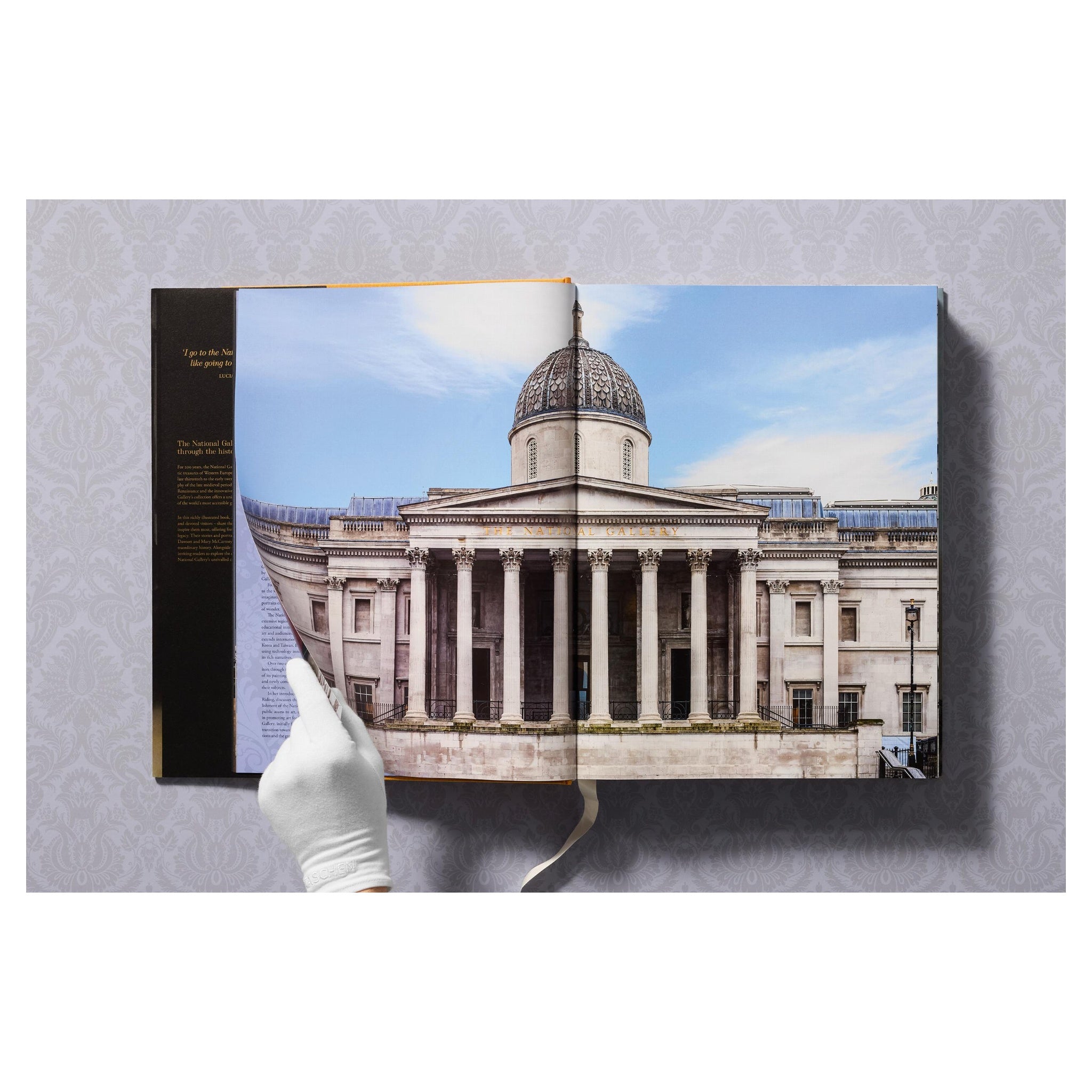 Detailansicht hochwertiger Einband des Bildbandes der National Gallery London

