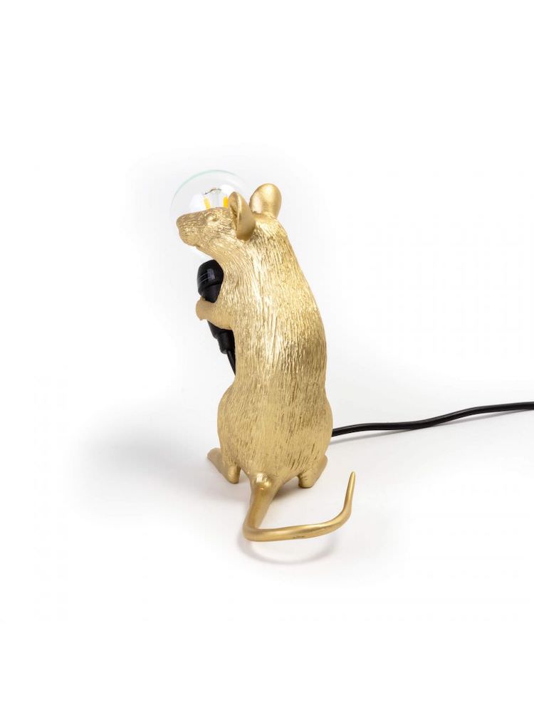 Tischlampe MOUSE sitzend gold