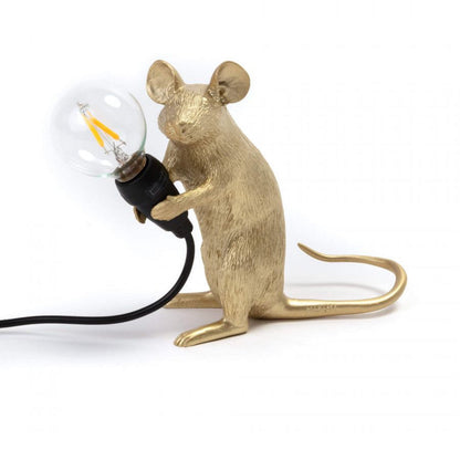 Tischlampe MOUSE sitzend gold
