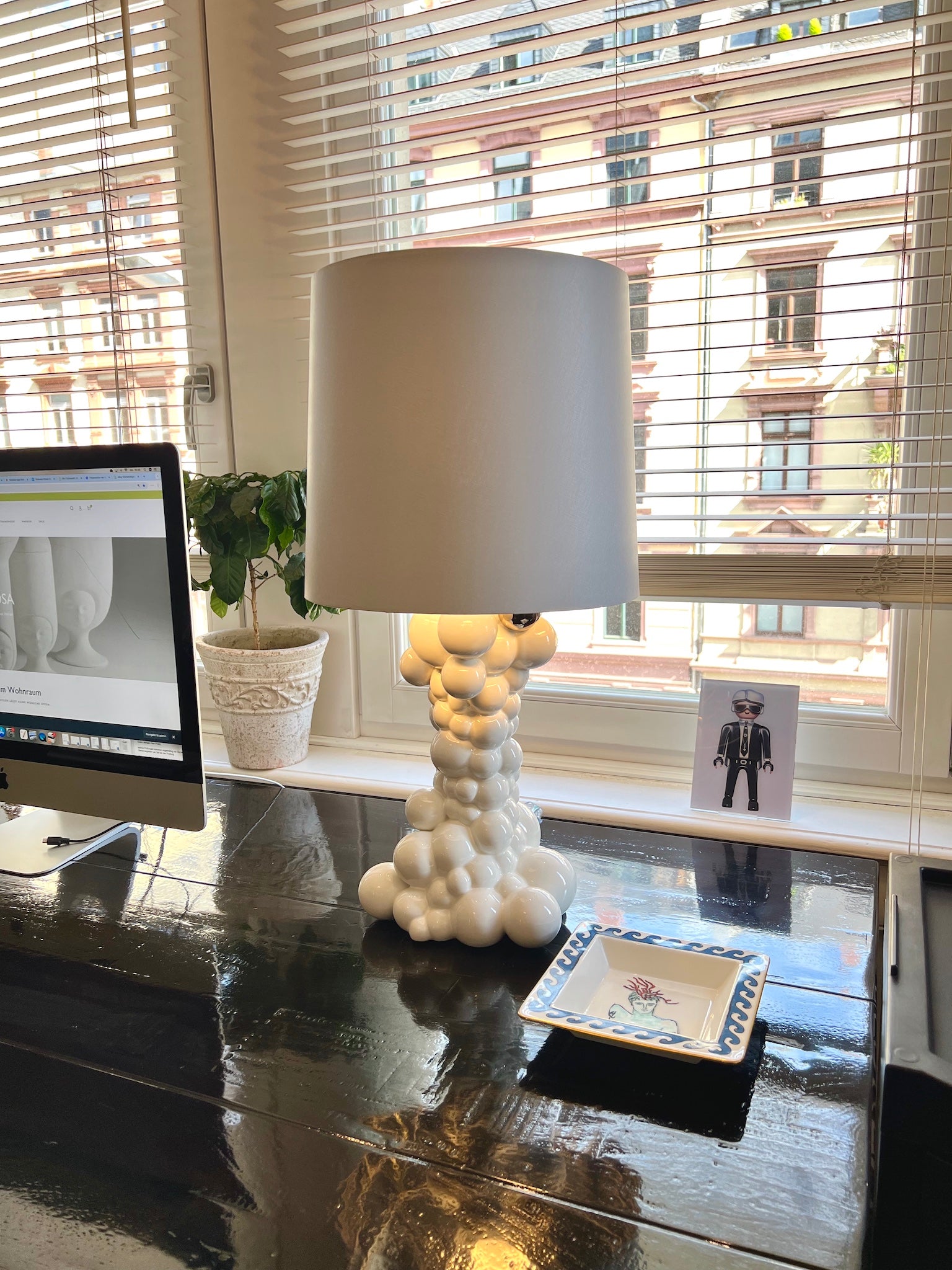 Bubbles Lamp Bosa lámpara de mesa, blanco + platino, cerámica 