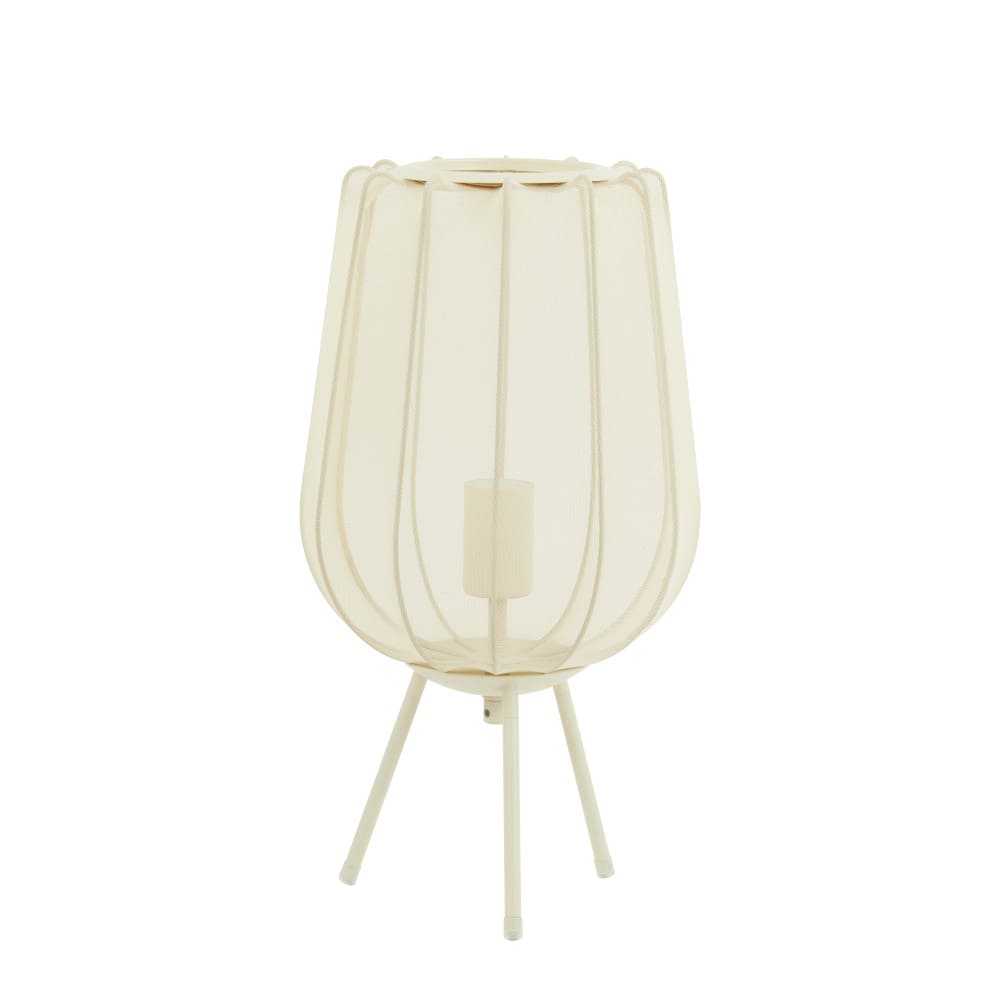 Tischleuchte PLUMERIA sandfarben Ø25x45 cm