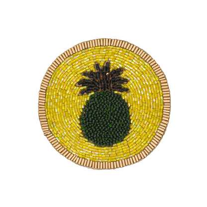 Untersetzer "Pineapple" – handbestickt mit Glasperlen von Joanna Buchanan