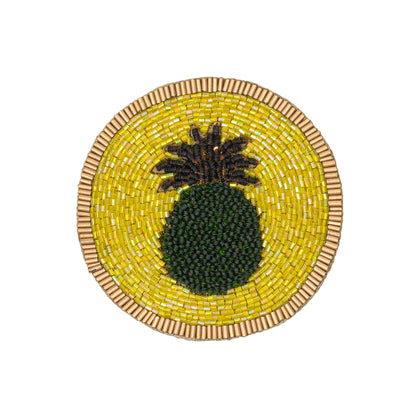 Untersetzer "Pineapple" – handbestickt mit Glasperlen von Joanna Buchanan