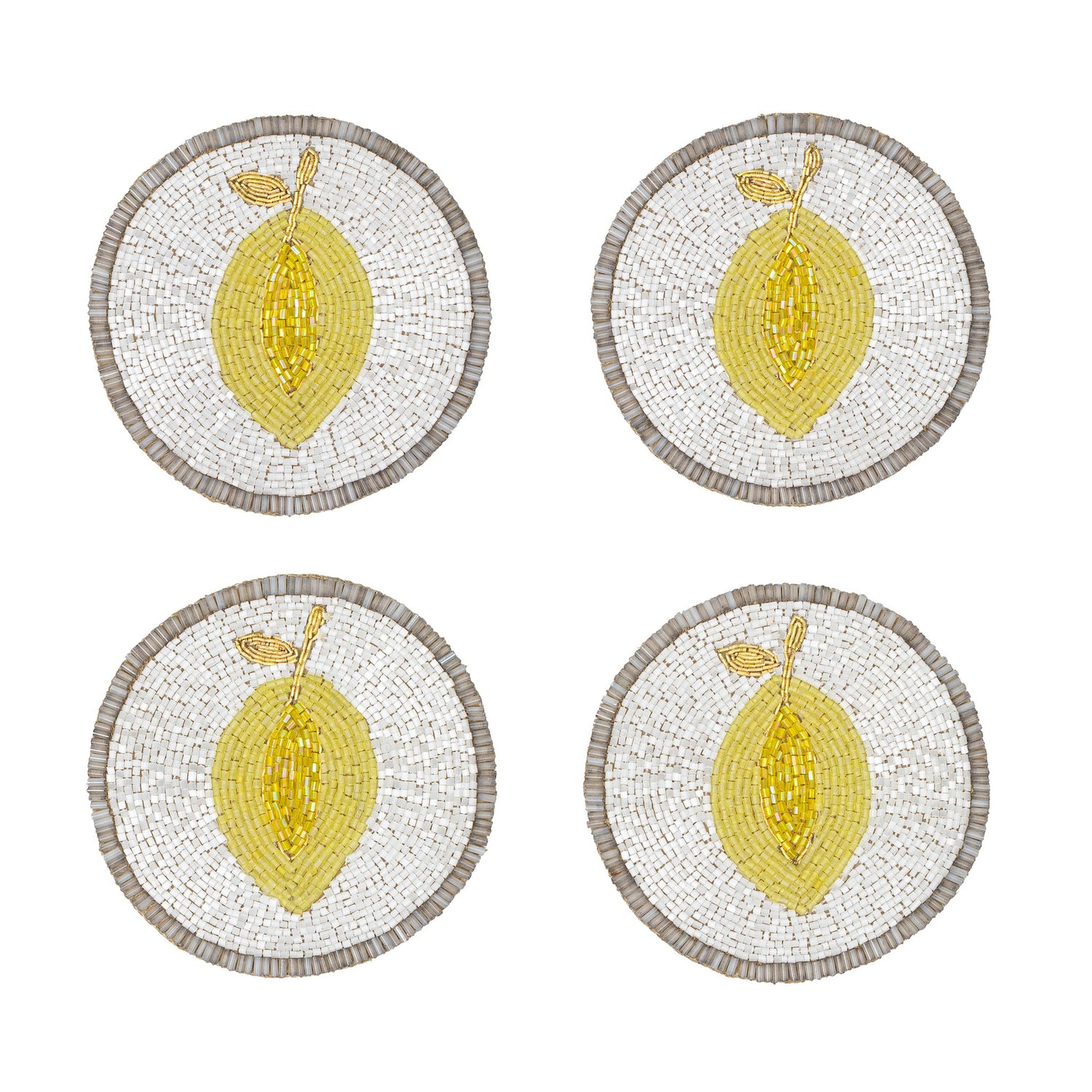Untersetzer "Lemon" – handbestickt im 4er-Set von Joanna Buchanan