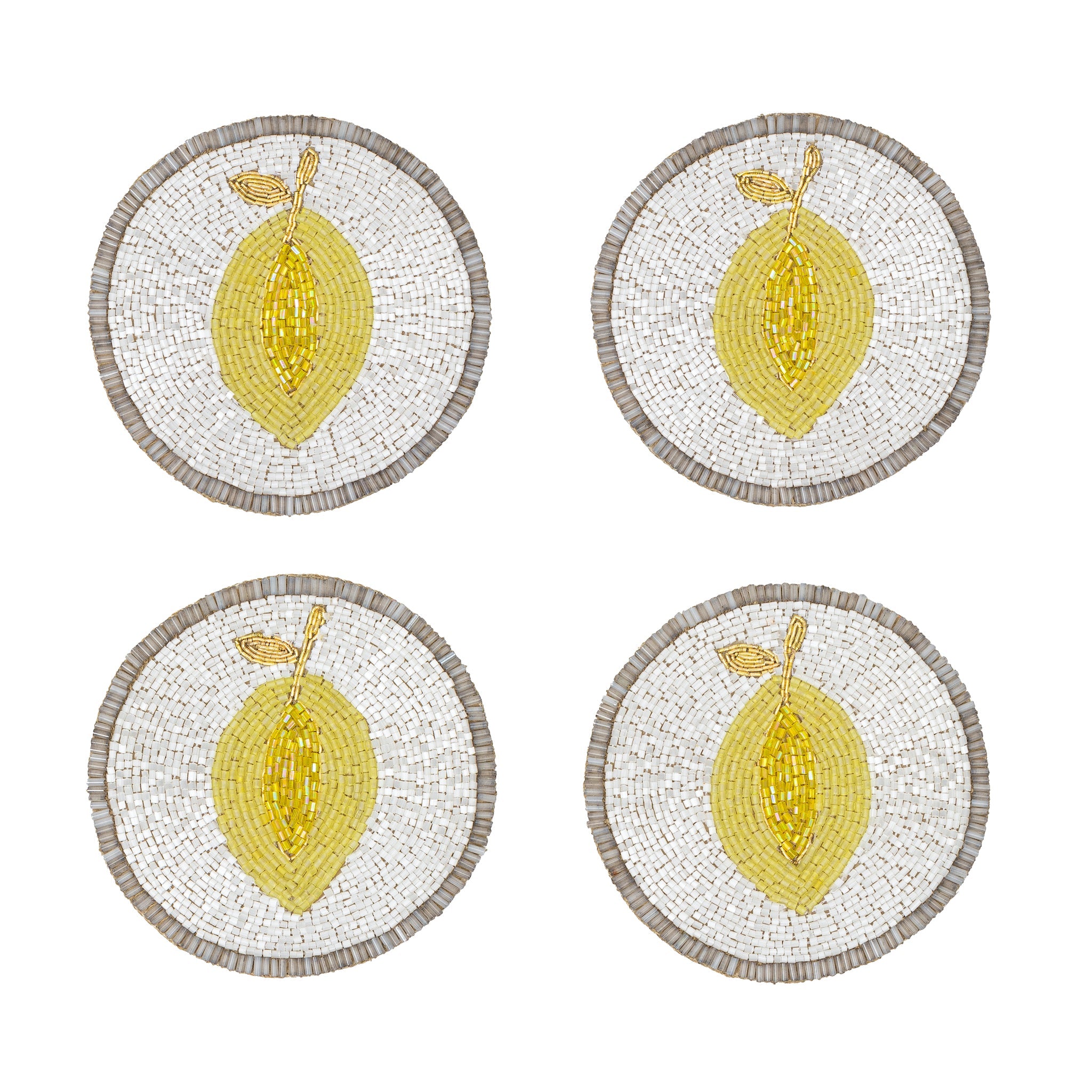 Untersetzer "Lemon" – handbestickt im 4er-Set von Joanna Buchanan