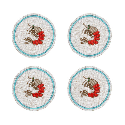 Untersetzer "Shrimp" – handbestickt im 4er-Set von Joanna Buchanan