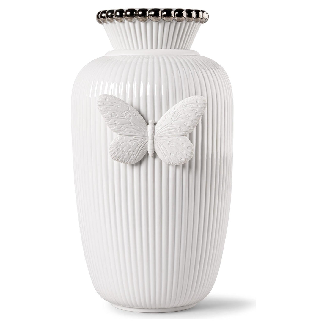 Designvase LADY LUCK aus Porzellan mit appliziertem Schmetterling