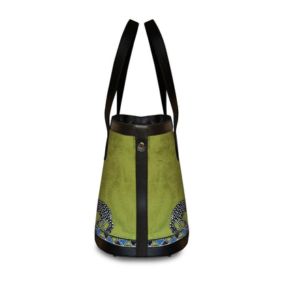 Velvet BUCKET BAG in Grün von Ortigia Sicilia