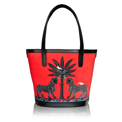 Velvet BUCKET BAG in Rot von Ortigia Sicilia