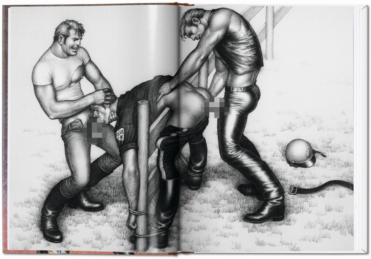 Vintage Polizeimänner Zeichnung im Stil von Tom of Finland