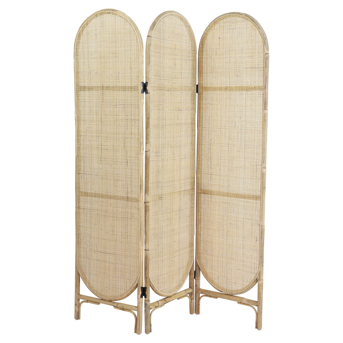 Naturfarbener Wandschirm HERWIN aus geflochtenem Rattan