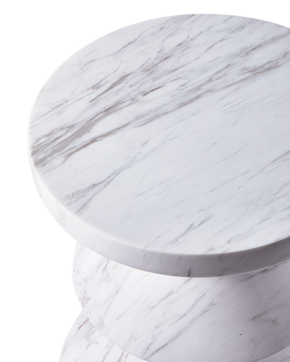 Marble Zig Zag Hocker weiss