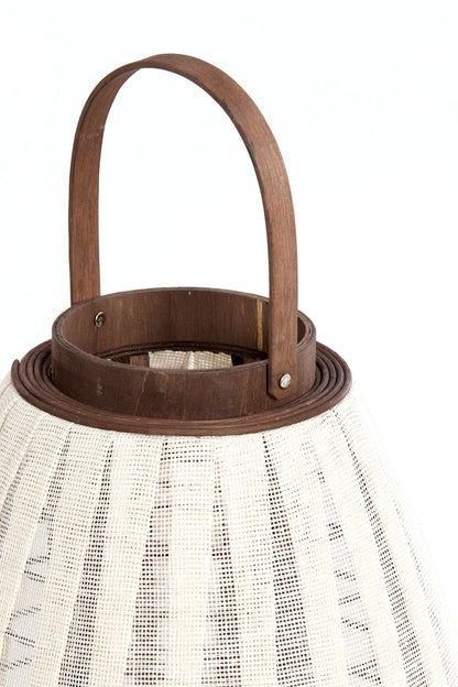 Windlicht DAZIO von Light &amp; Living in Leinenoptik und Holz